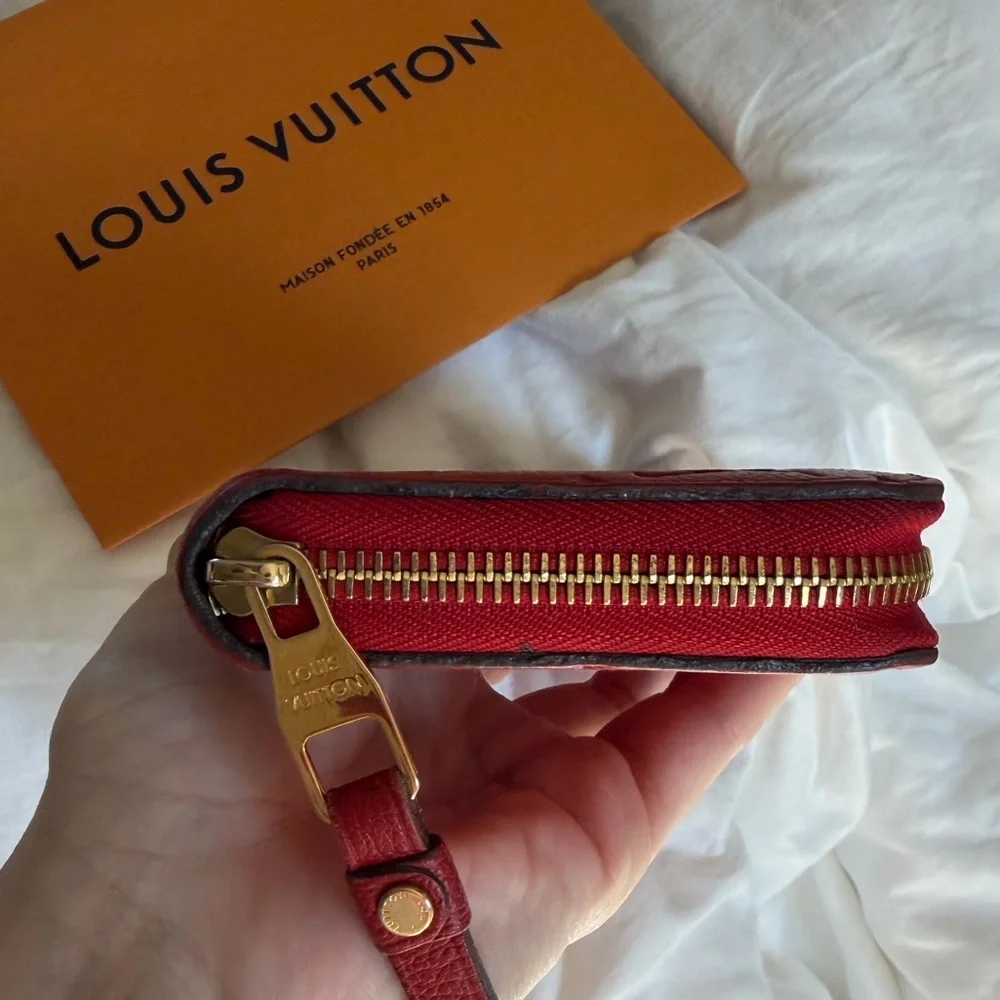 Louis Vuitton Rouge Red Empreinte Clemence Leather Continental Card Coin Wallet